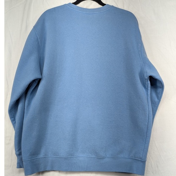 Quiksilver Mens Sweatshirt Crew Neck Pullover Logo Light Blue Casual Comfort - Picture 2 of 7